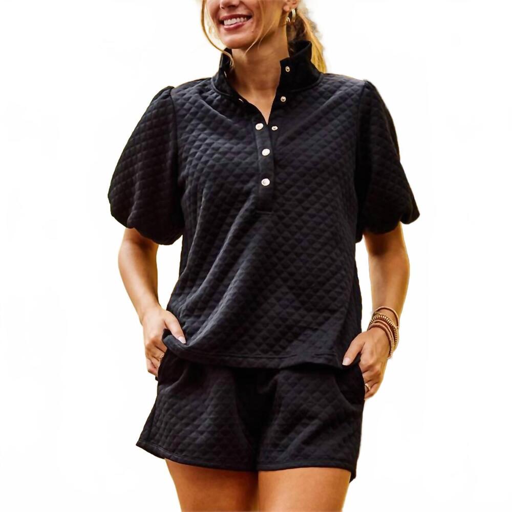 NEW MARY SQUARE madelyn shorts & top set in black
